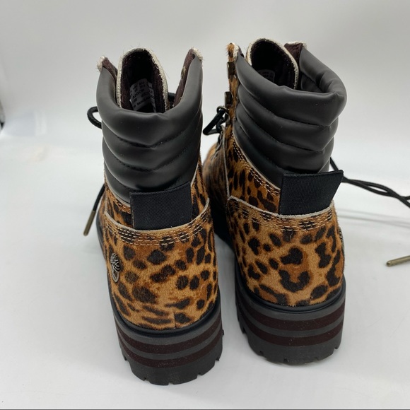 Timberland Women's London Square animal print Lace-Up Winter Boots size 6.5 New - Picture 3 of 8